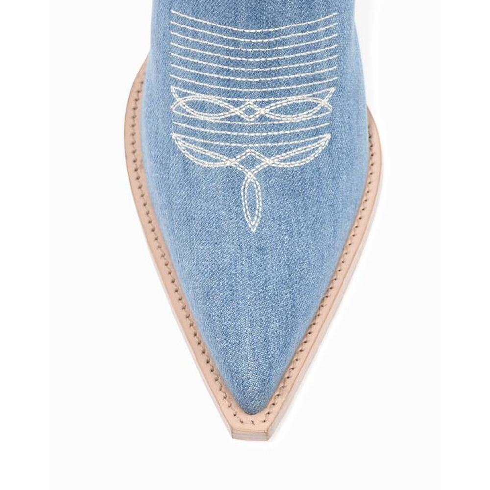 Partlow Cherie Western Heeled 95 MM Boots in Denim 38.5 - Picture 5 of 5